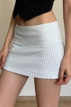 Striped Office Mini Skirt