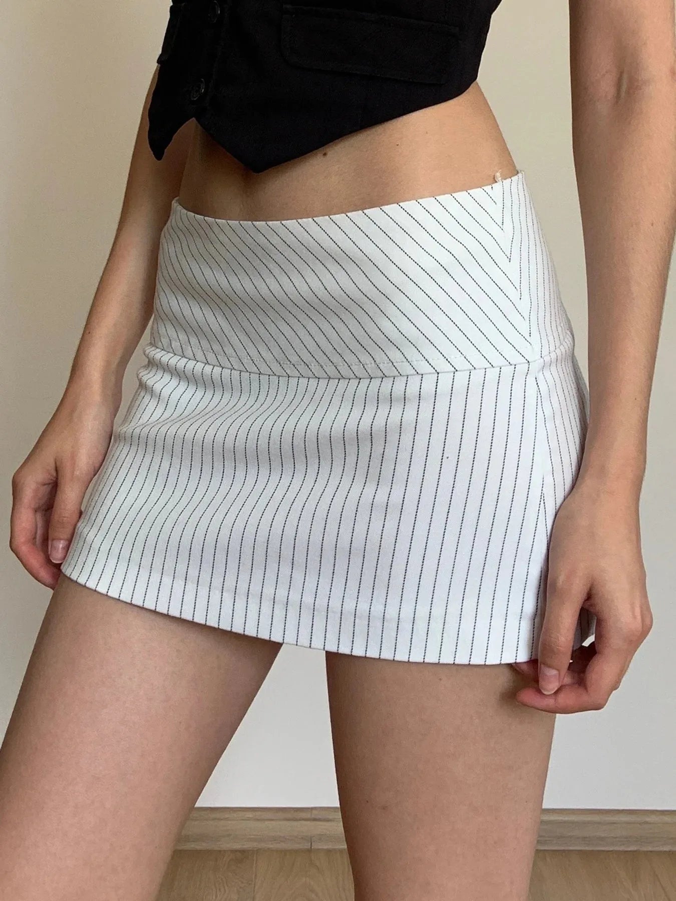 Striped Office Mini Skirt Striped Office Mini Skirt