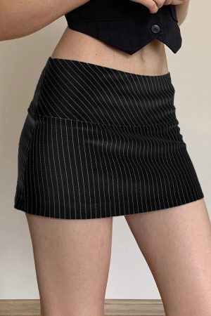 Striped Office Mini Skirt