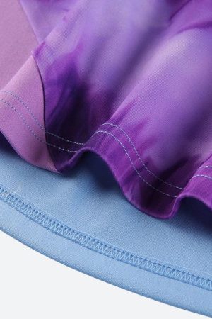 Striped Patch Satin Mini Dress