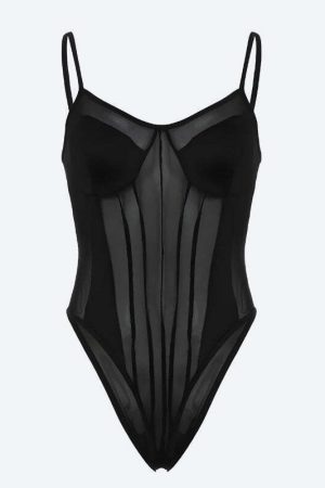 Striped Sheer Bodysuit