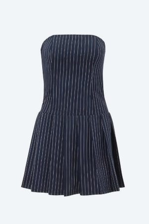 Striped Strapless Mini Dress