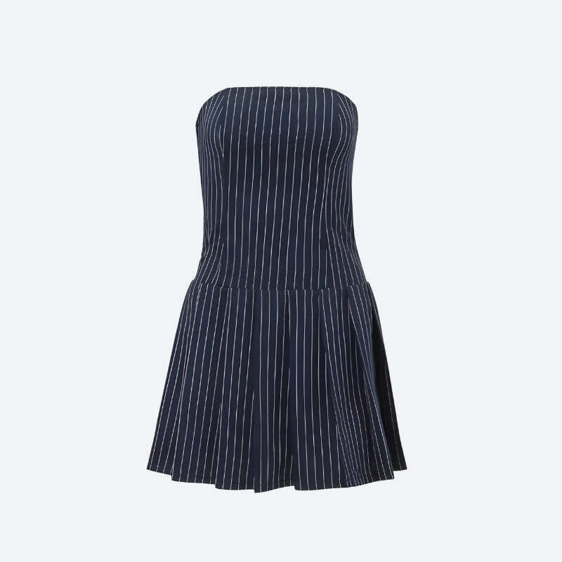 Striped Strapless Mini Dress Striped Strapless Mini Dress