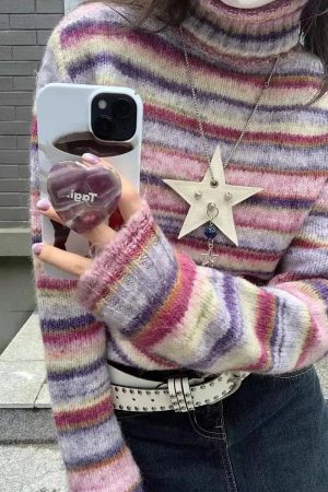 Striped Turtleneck Sweater