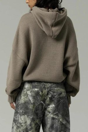 Tall Embroidered Knitted Hoodie