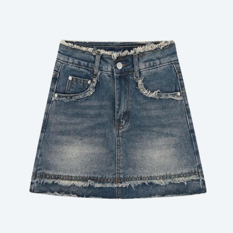 Tasseled Denim Mini Skort Tasseled Denim Mini Skort