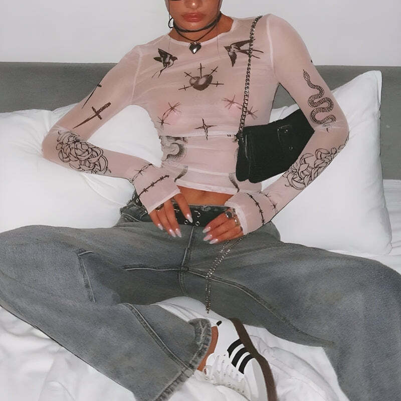 Tattoo Sheer Top Tattoo Sheer Top