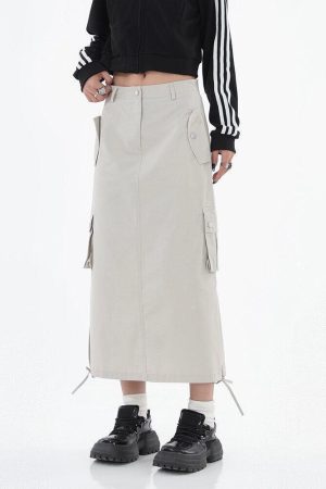 Tech Parachute Maxi Skirt