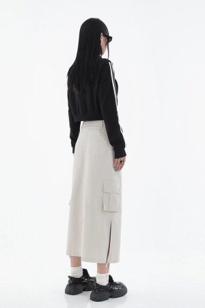 Tech Parachute Maxi Skirt
