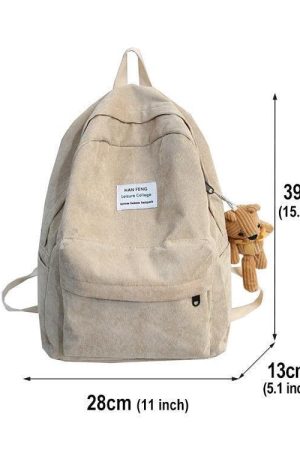 Teddy Bear Corduroy School Backpack