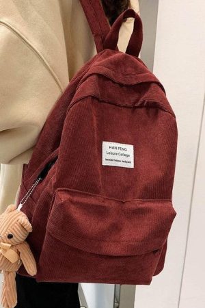 Teddy Bear Corduroy School Backpack