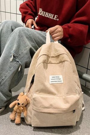 Teddy Bear Corduroy School Backpack