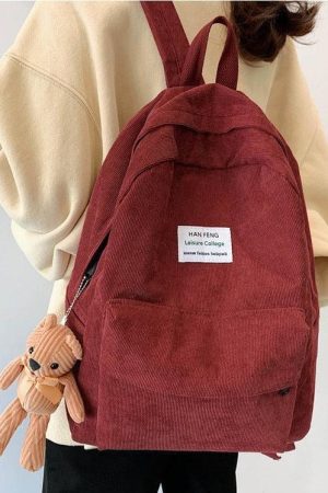 Teddy Bear Corduroy School Backpack