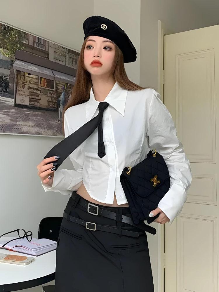 Tie Crop Shirt Tie Crop Shirt