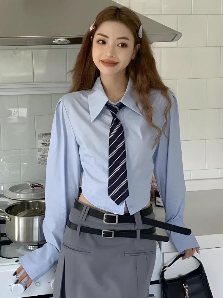 Tie Crop Shirt Tie Crop Shirt