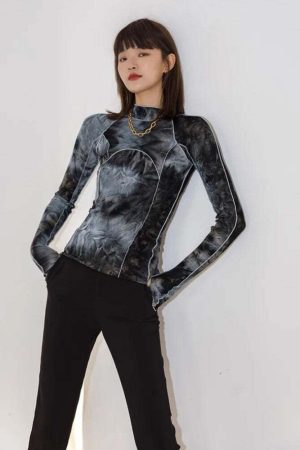 Tie Dye High Neck Top