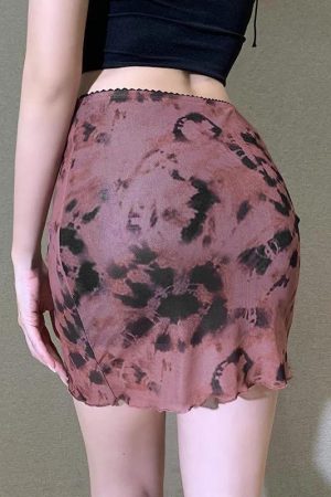 Tie Dye Mesh Mini Skirt