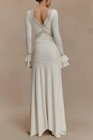 Tie Front Draped Maxi Dress