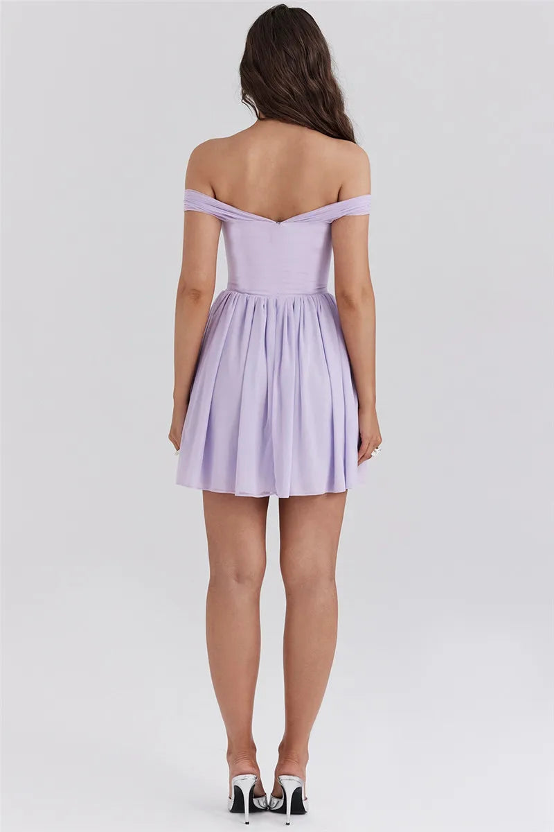 Tie Front Off Shoulder Mini Dress Tie Front Off Shoulder Mini Dress