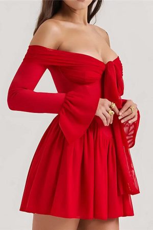 Tie Front Strapless Corset Mini Dress