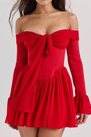 Tie Front Strapless Corset Mini Dress
