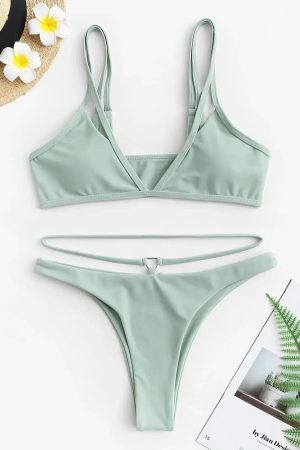 Triangle Cut Out Bikini Set
