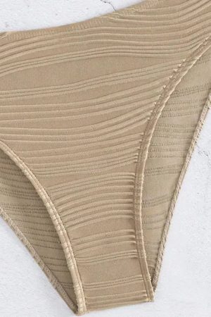 Twisted Bust Ruffled Straps Bikini Set