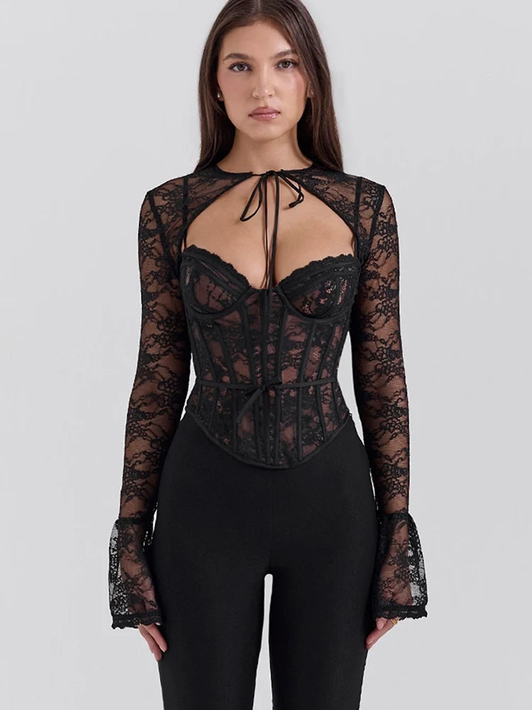 Two Piece Lace Corset Bolero Top Two Piece Lace Corset Bolero Top