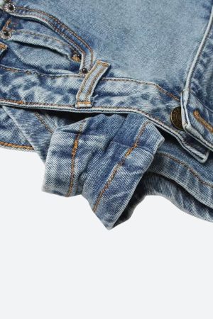 Upside Down Denim Mini Shorts