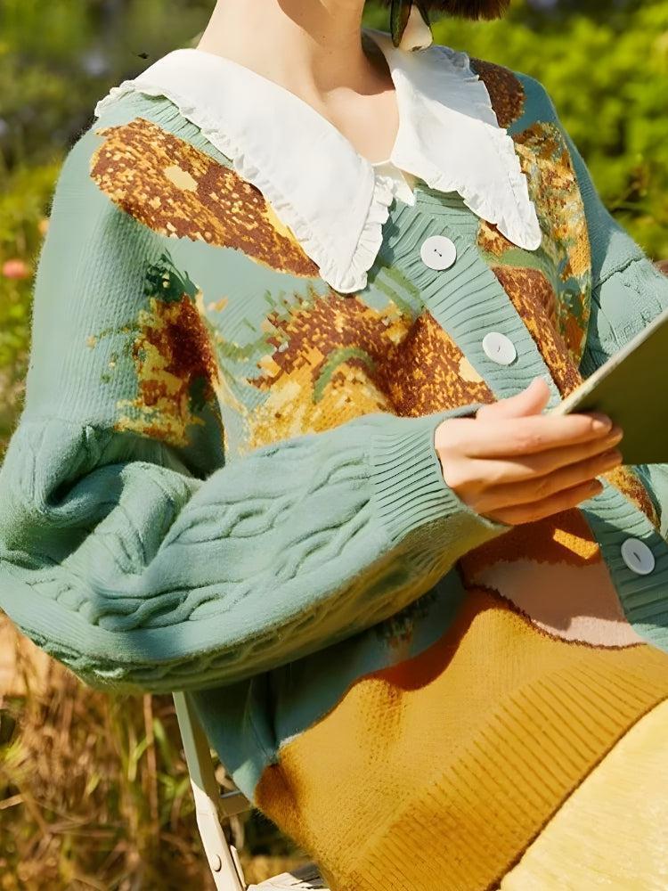 Van Gogh Sunflowers Cardigan Van Gogh Sunflowers Cardigan
