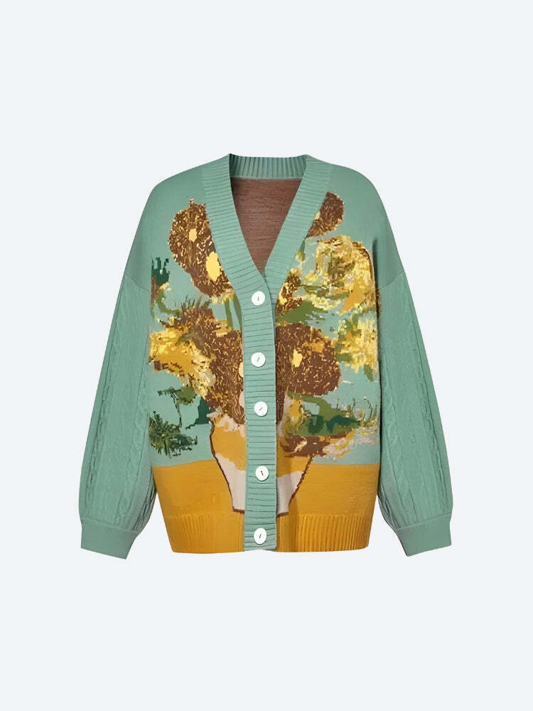 Van Gogh Sunflowers Cardigan Van Gogh Sunflowers Cardigan