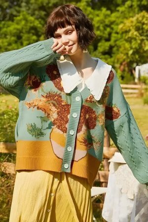 Van Gogh Sunflowers Cardigan
