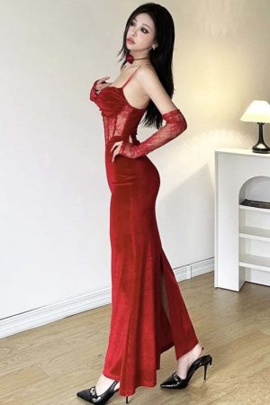 Velvet Lace Maxi Dress