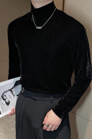 Velvet Turtle Neck Top