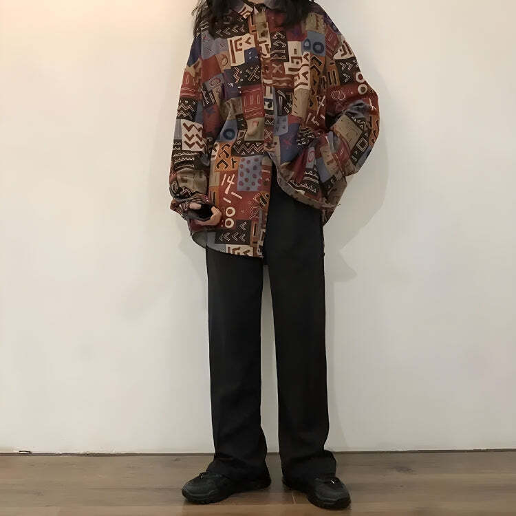 Vintage Abstract Designed Shirt Vintage Abstract Designed Shirt