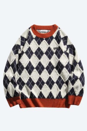 Vintage Argyle Knitted Sweater