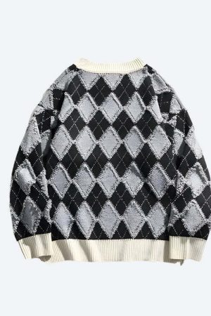 Vintage Argyle Knitted Sweater