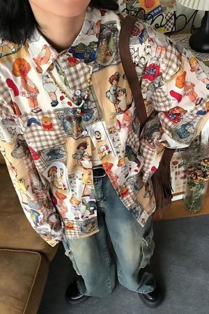 Vintage Cartoon Oversized Shirt