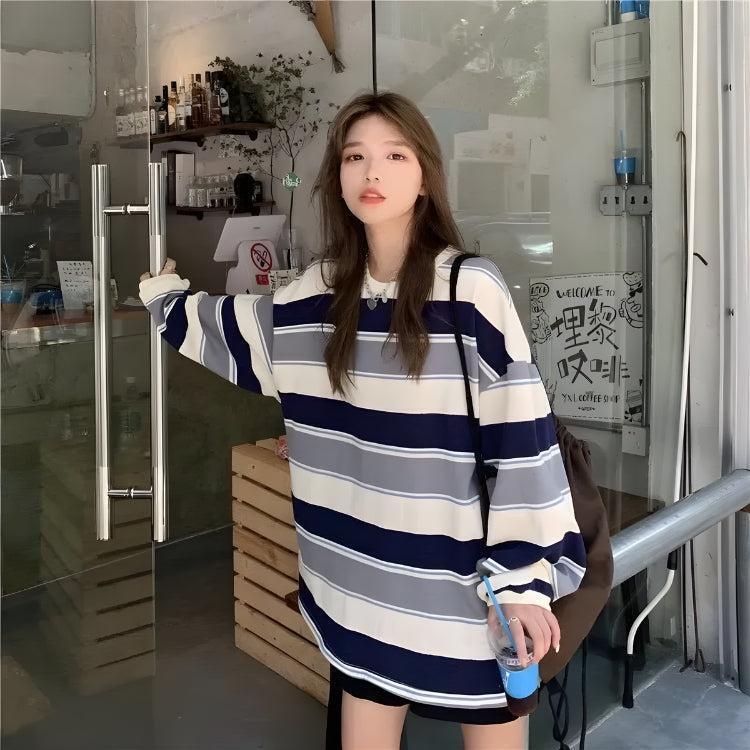 Vintage Casual Striped Sweatshirt Vintage Casual Striped Sweatshirt