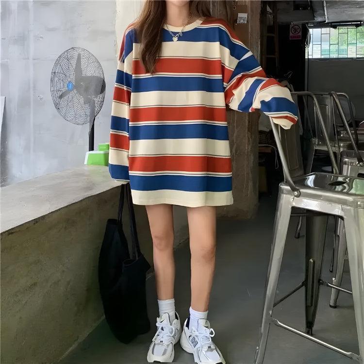 Vintage Casual Striped Sweatshirt Vintage Casual Striped Sweatshirt