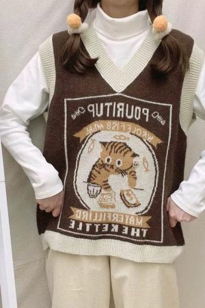Vintage Cat Sweater Vest
