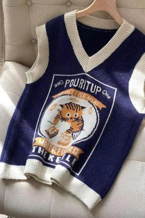 Vintage Cat Sweater Vest