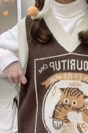Vintage Cat Sweater Vest