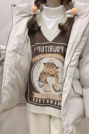 Vintage Cat Sweater Vest