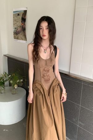 Vintage Corset Maxi Dress