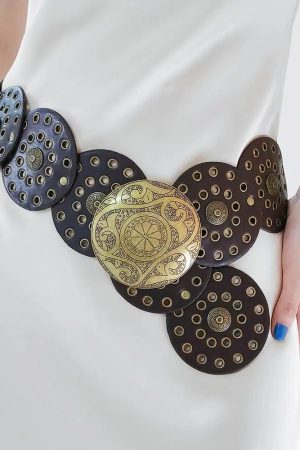 Vintage Ethnic Floral Buckle Belt