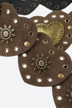 Vintage Ethnic Heart Suede Waist Belt