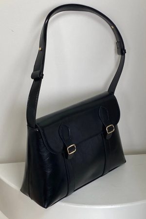 Vintage Faux Leather Messenger Bag