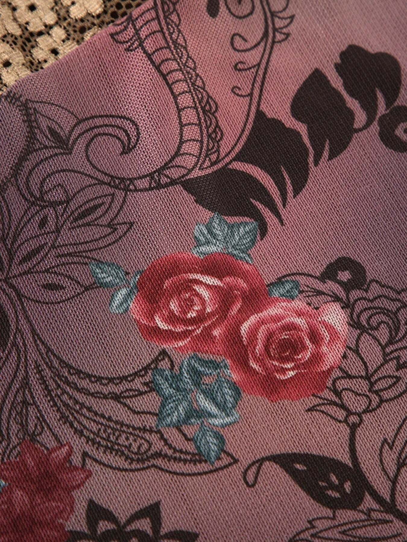 Vintage Floral Lace Trim Top Vintage Floral Lace Trim Top