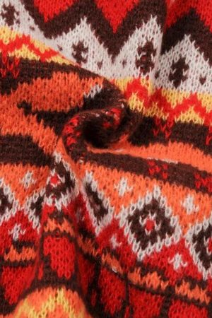 Vintage Fox Embroidered Christmas Sweater